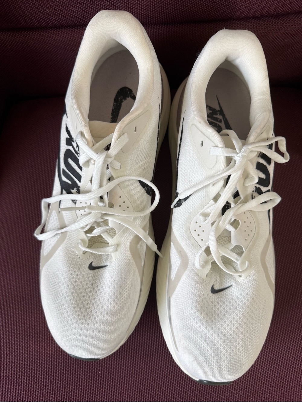Nike White and Black Lightweight Mesh Trainers